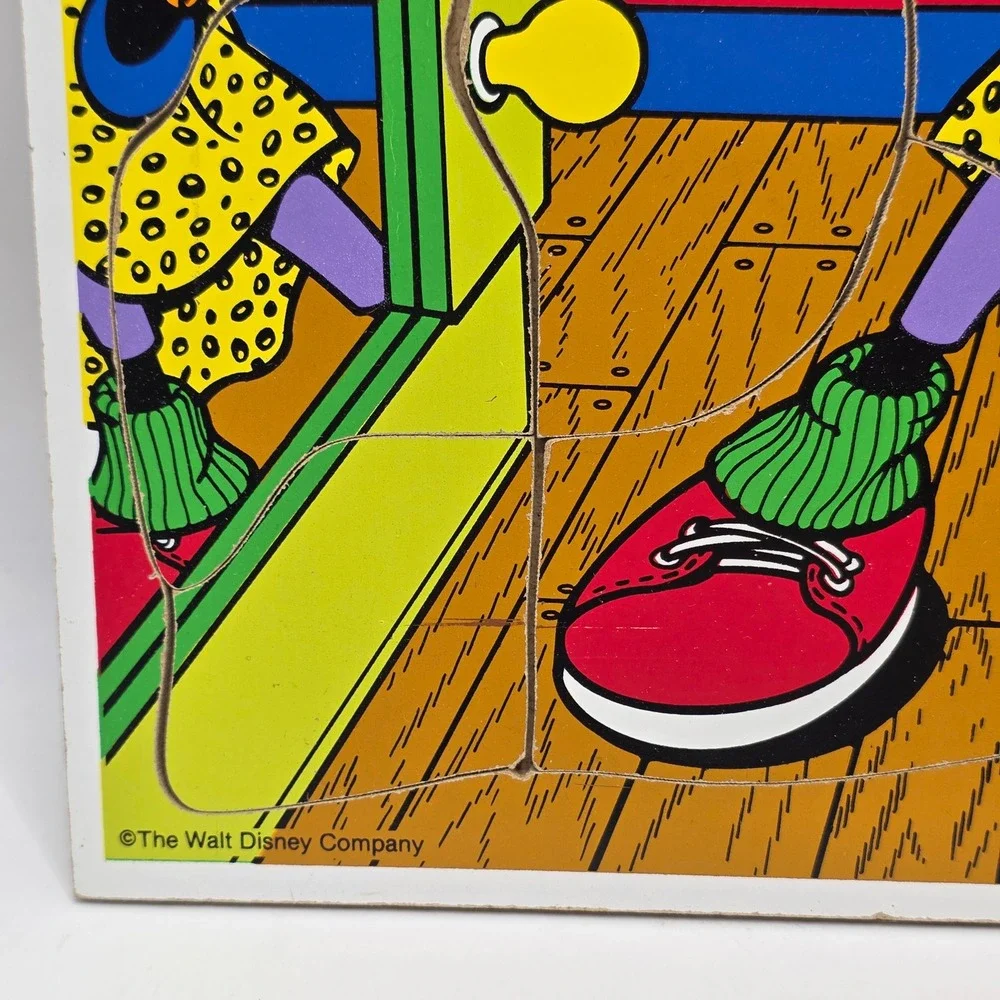 Playskool Wood Tray Puzzle‎ Kids Red Minnie Mouse Dress Up Vintage Disney Retro